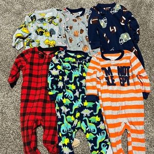 Lot of 12 mo fleece footed pjs